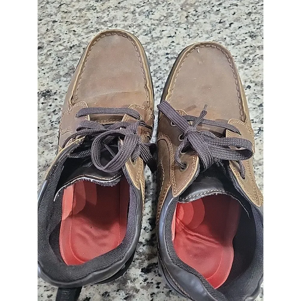 Wrangler‎ Shoes Mens 11 Moc Toe Lace Up Casual Low Sneakers Brown Faux Leather